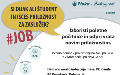 Pivka d.d. nudi študentsko delo